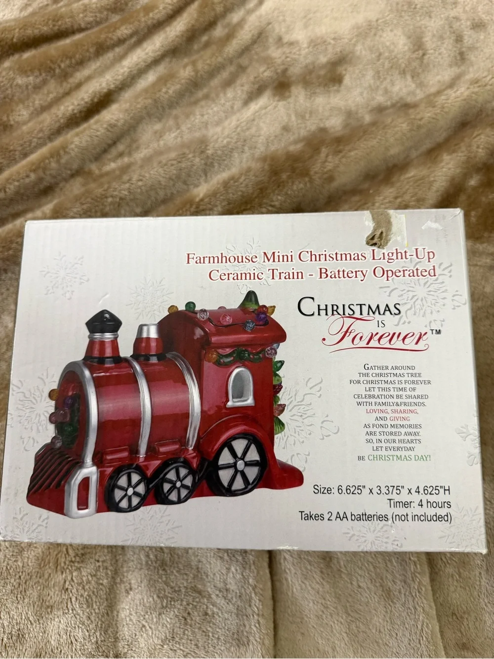 Christmas Is Forever Mini Farmhouse Christmas Light up Ceramic Train